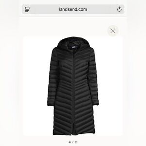 Lands' End Women's Quilted Black Puffer Coat